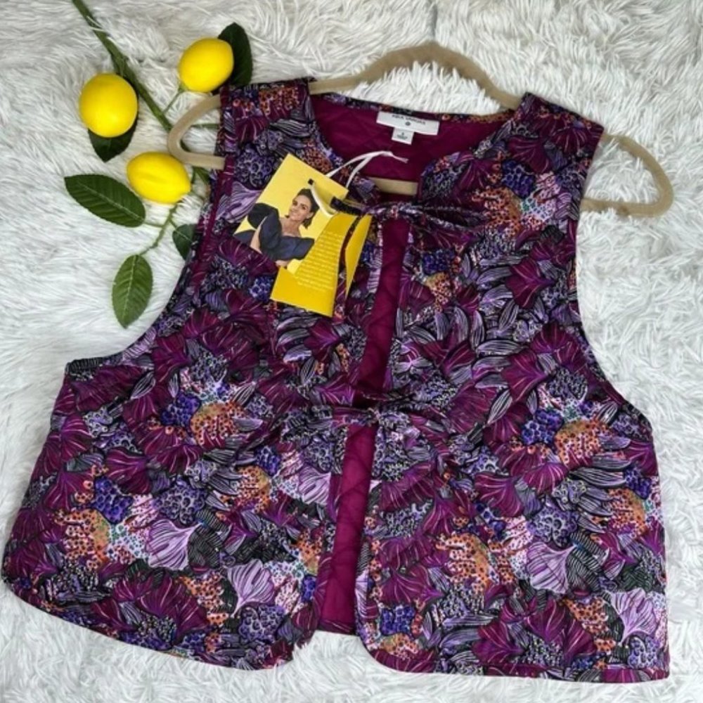 Kika Vargas X Target Coral Reef Quilted Vest Size Small NEW